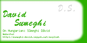 david sumeghi business card